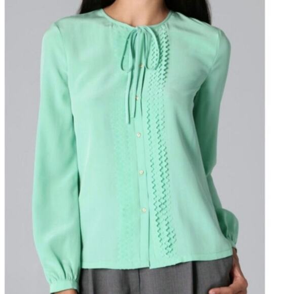 DVF Pwerleena Blouse Mint Blouse sz 10 - Picture 1 of 9